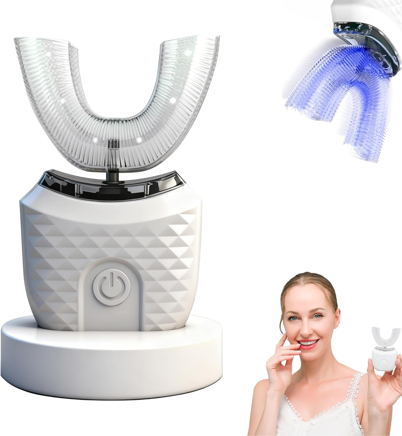 Scandinavian Smiles Toothbrush - 360&deg; Full Coverage Silicone Brush, Second Deep Cleaning, Gentle Gum Massage, Easy to Use (White) image number 3