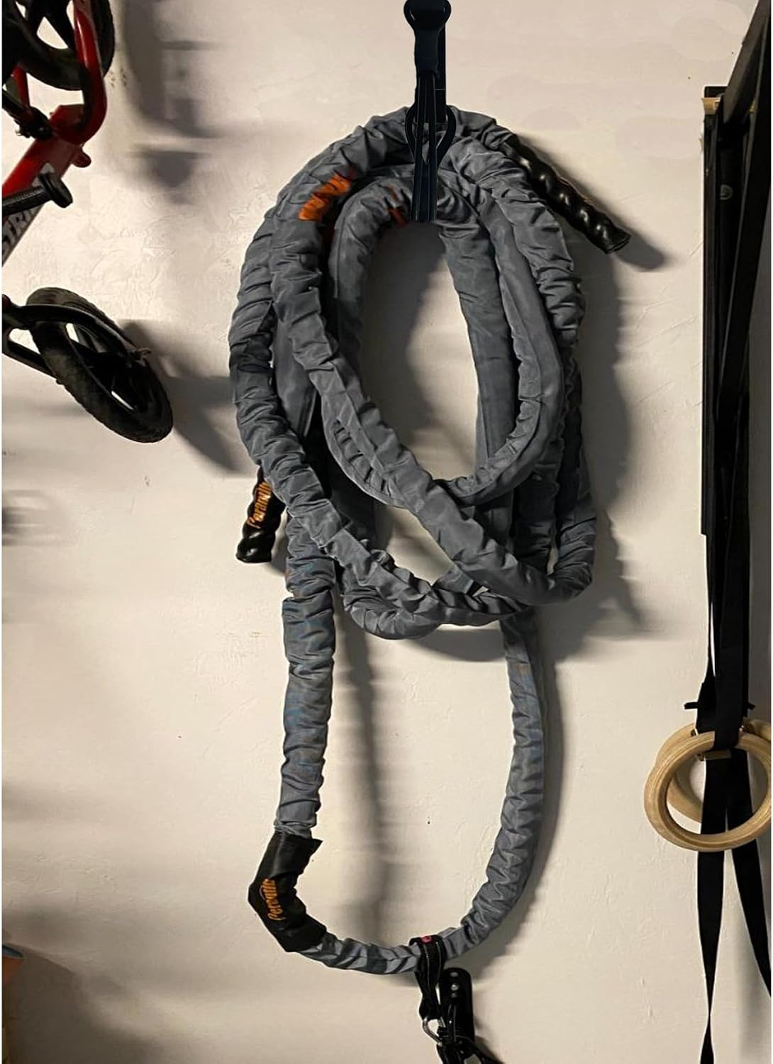 Pmsanzay Exercise Rope Storage Hanger, Wall-Mounted Heavy Duty Metal Battle Rope Storage Hook Bracket,Rope Storage Rack for Exercise Rope Battle Rope in Home Gym or Commercial Gym image number 5