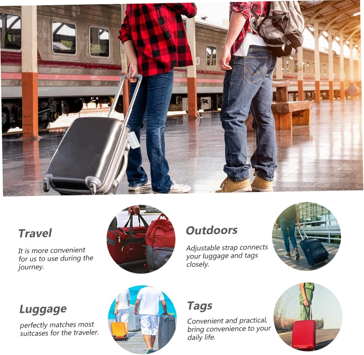 CLISPEED 6Pcs Luggage Tag Aluminum Alloy Travel Checked Boarding Suitcase Tag for Luggage Identification at Airport image number 4