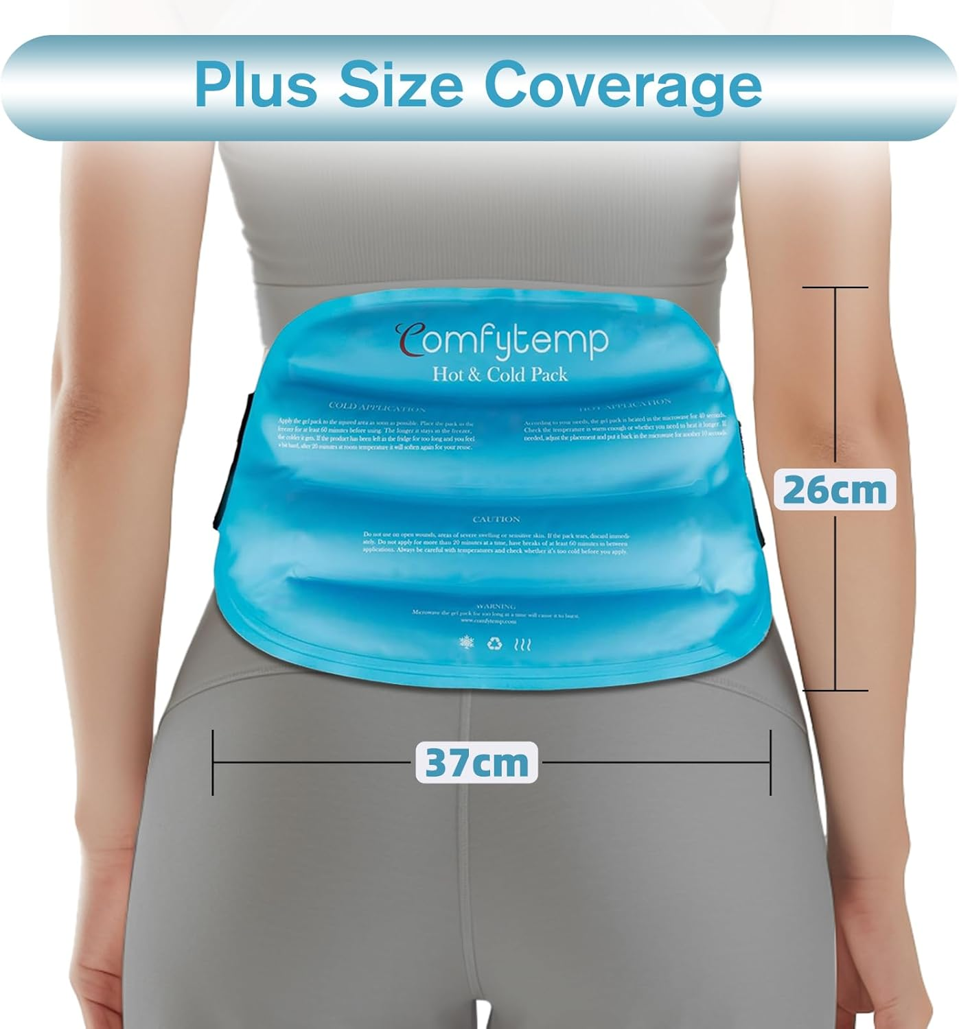 Comfytemp Ice Pack for Back Pain Relief, Reusable Large Ice Packs for Injuries, Hot Cold Pack for Lower Back, Shoulder, Knee, Hip, Cold Compression for Surgery, Swelling, Bruises, Sciatica Injuries
