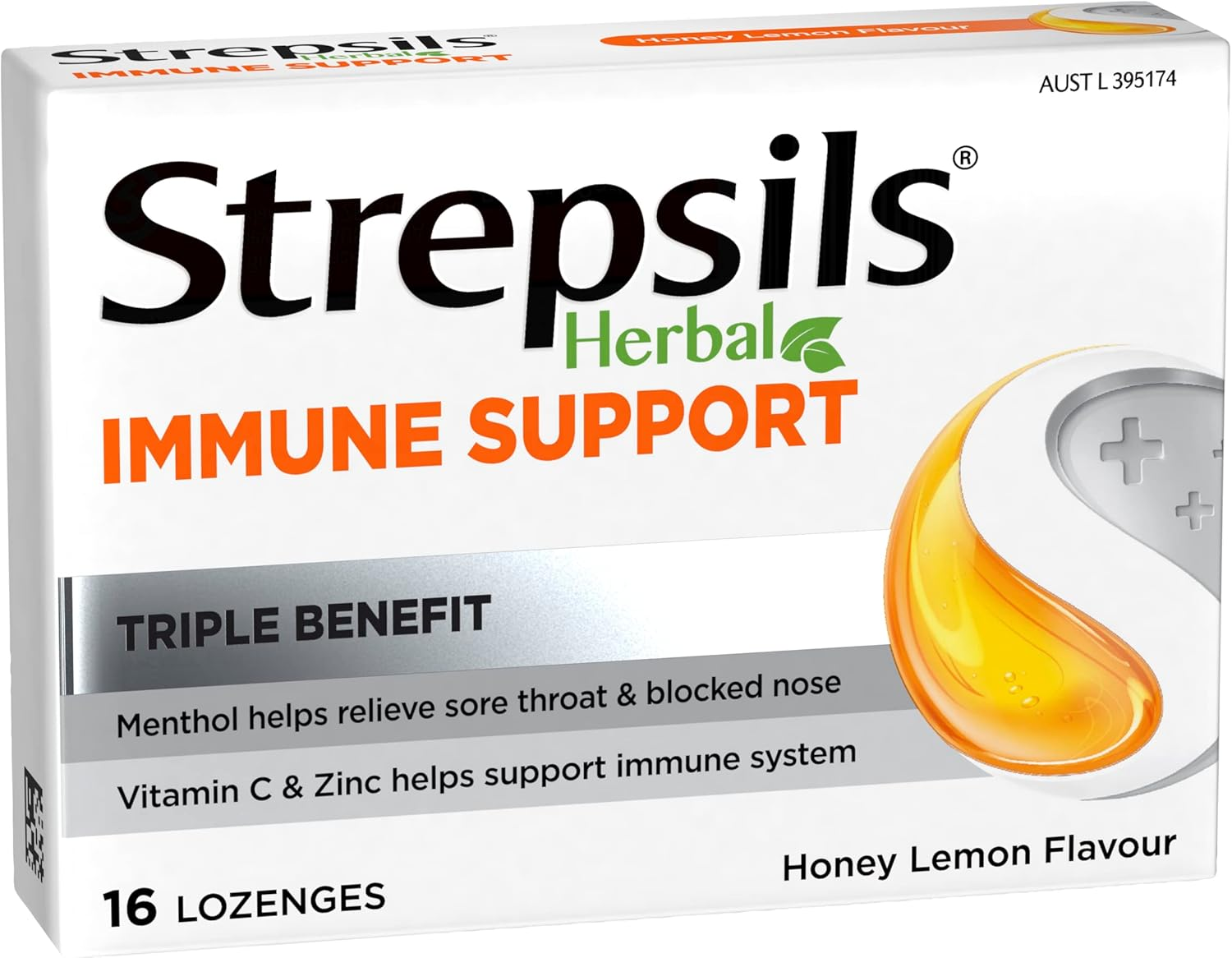 Strepsils Herbal Immune Support Lozenges, Honey Lemon, 16 Pack image number 6