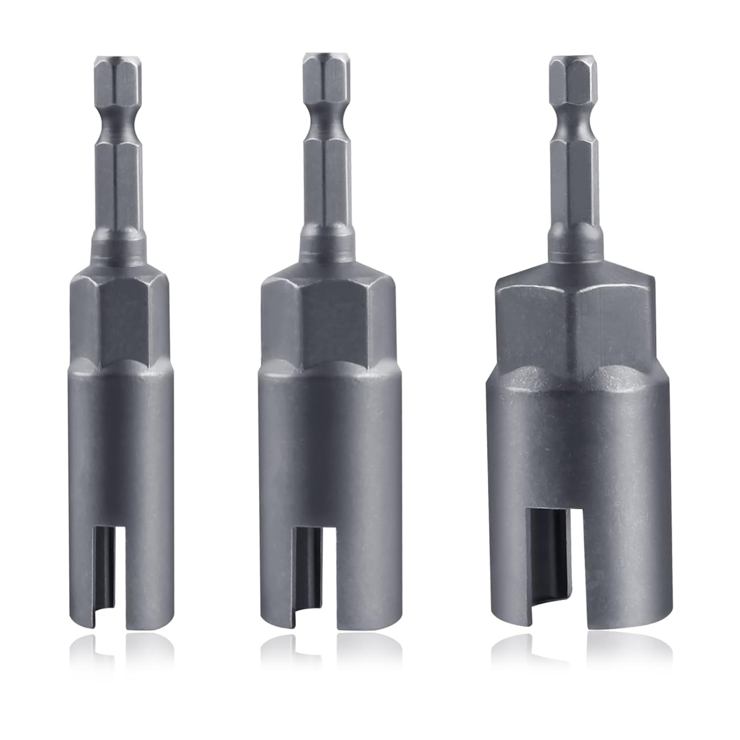 SPEEDWOX 3PCS Power Wing Nut Driver Set 12/15/18Mm 1/4" Hex Shank Nut Driver Bit Socket Tool Drive Kit for Hook Bolt Screws Installation, Wire Twisting image number 6