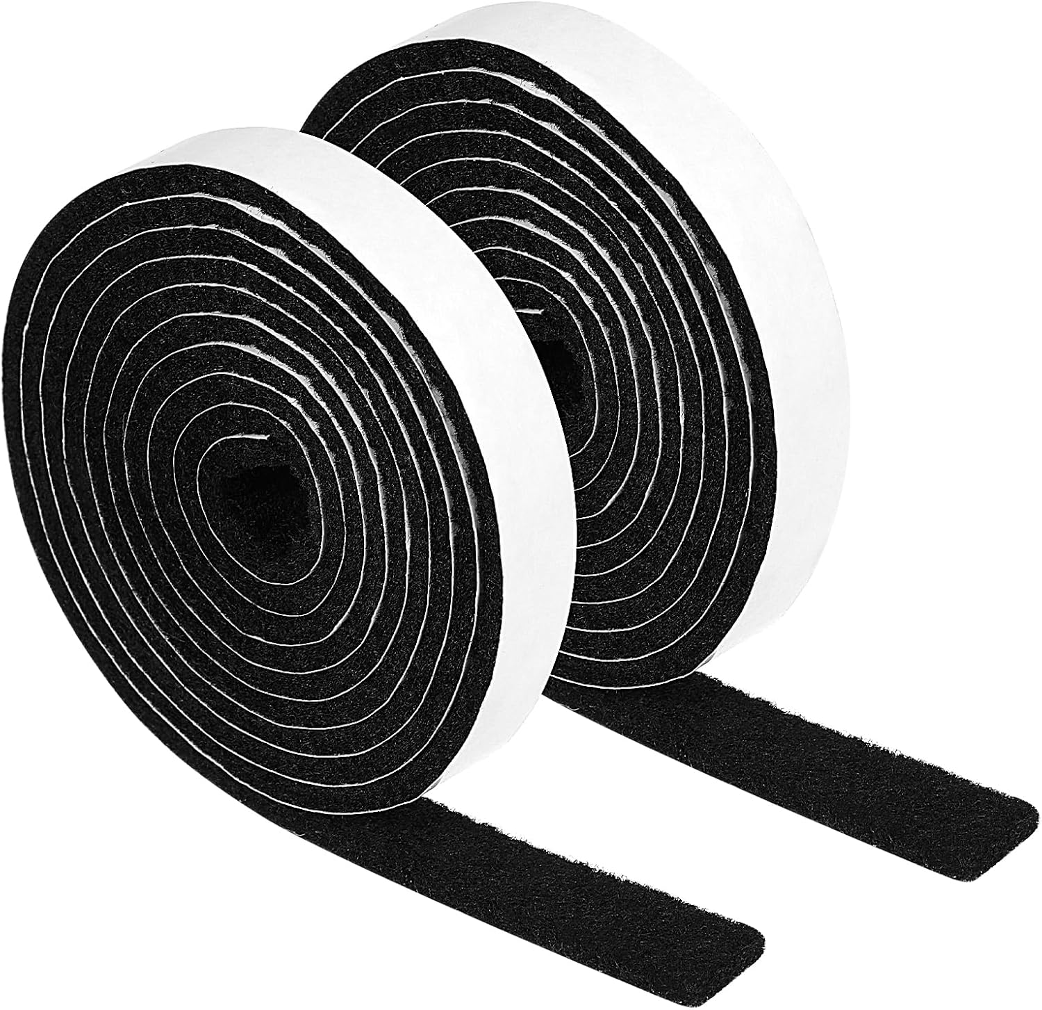 COMNICO 4 Rolls Felt Strip with Adhesive Backing, Non Slip Cuttable Felt Tape Self Adhesive Furniture Pads for Protecting Furniture Surfaces Hardwood Floor Chair Wall (Black, 1/2X60In)(Black,4)