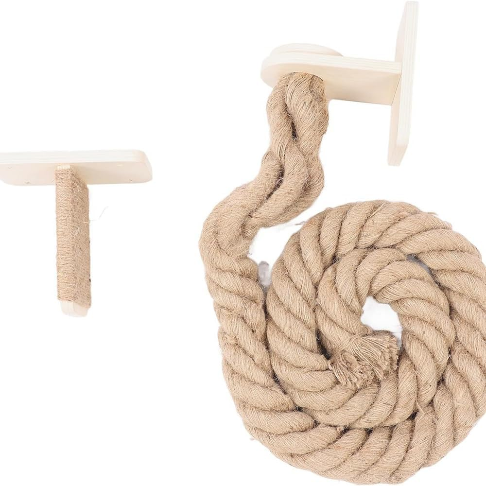 Cat Climbing Rope,Cats Scratching Jute Rope, with Hook,Kitten Scratching Strand,Kitty Entertainment Supplies,Wall Mounted Kitten Climb String,For Indoor Home Pets,Kitling image number 4