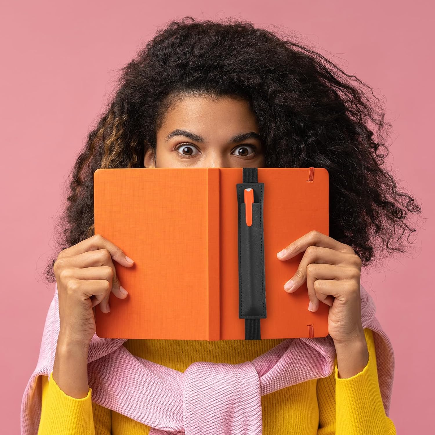 6 Pcs Pen Holder Pouch Notebook PU Leather Pen Sleeve Pouch Adjustable Elastic Strap Stationery Bag Detachable Portable Organizer Storage for Outdoors Office image number 2