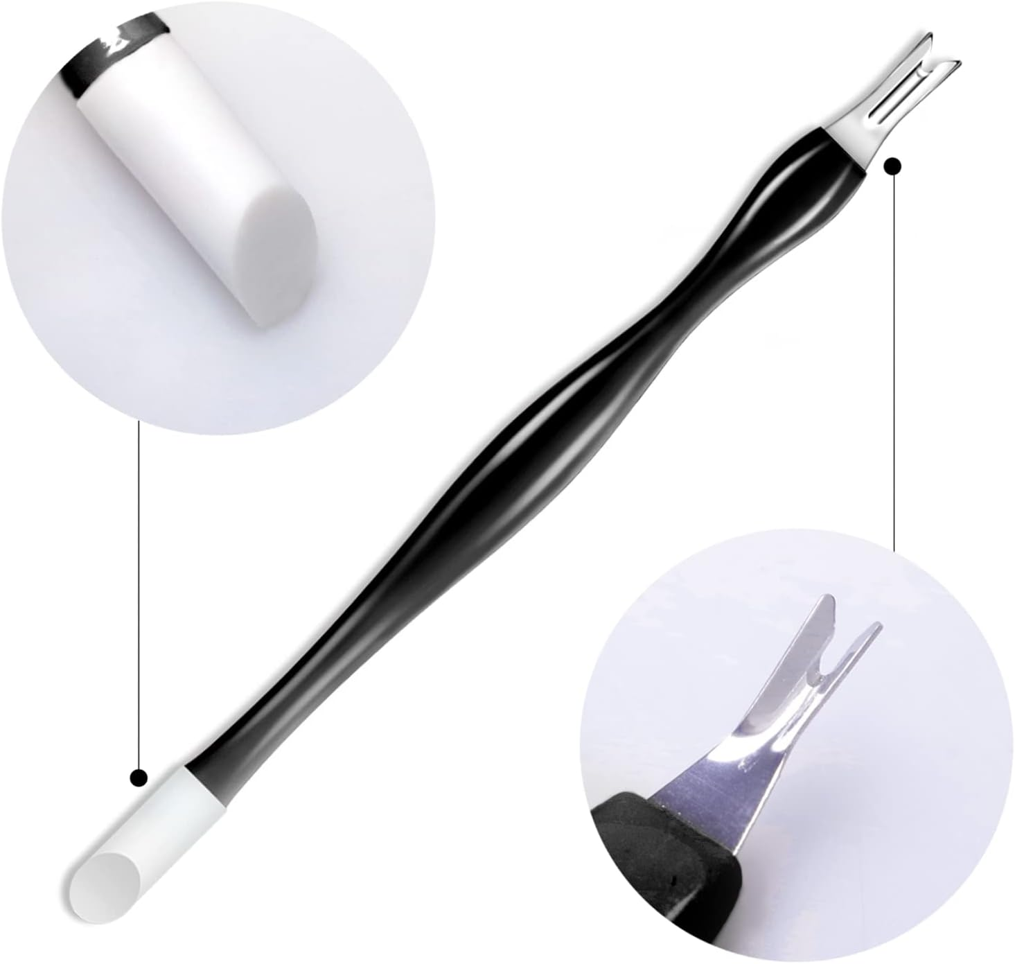 Allstarry 30 Pieces Nail Cuticle Trimmer Remover Rubber Nail Cleaner Double Head Dead Skin Cuticle Knife Removal Fork Plastic Handle Cuticle Pusher Nail Art Tools for Girls Women and Men - Black - Blue image number 4