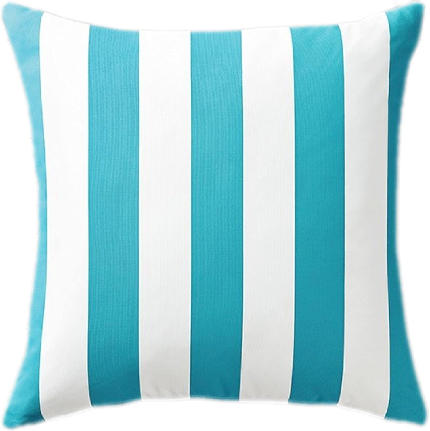 Outdoor Cushion Covers with Vertical Stripes Design (50X50 Cm, Turquoise)- Perfect for Outdoor Furniture, Couches, Throw Pillows - Durable and Stylish Pillow Cases image number 1