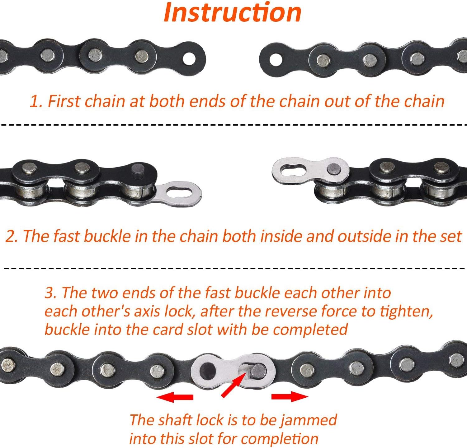 5 Pairs Bicycle Missing Link for 10 Speed Chain, Silver, Reusable image number 3