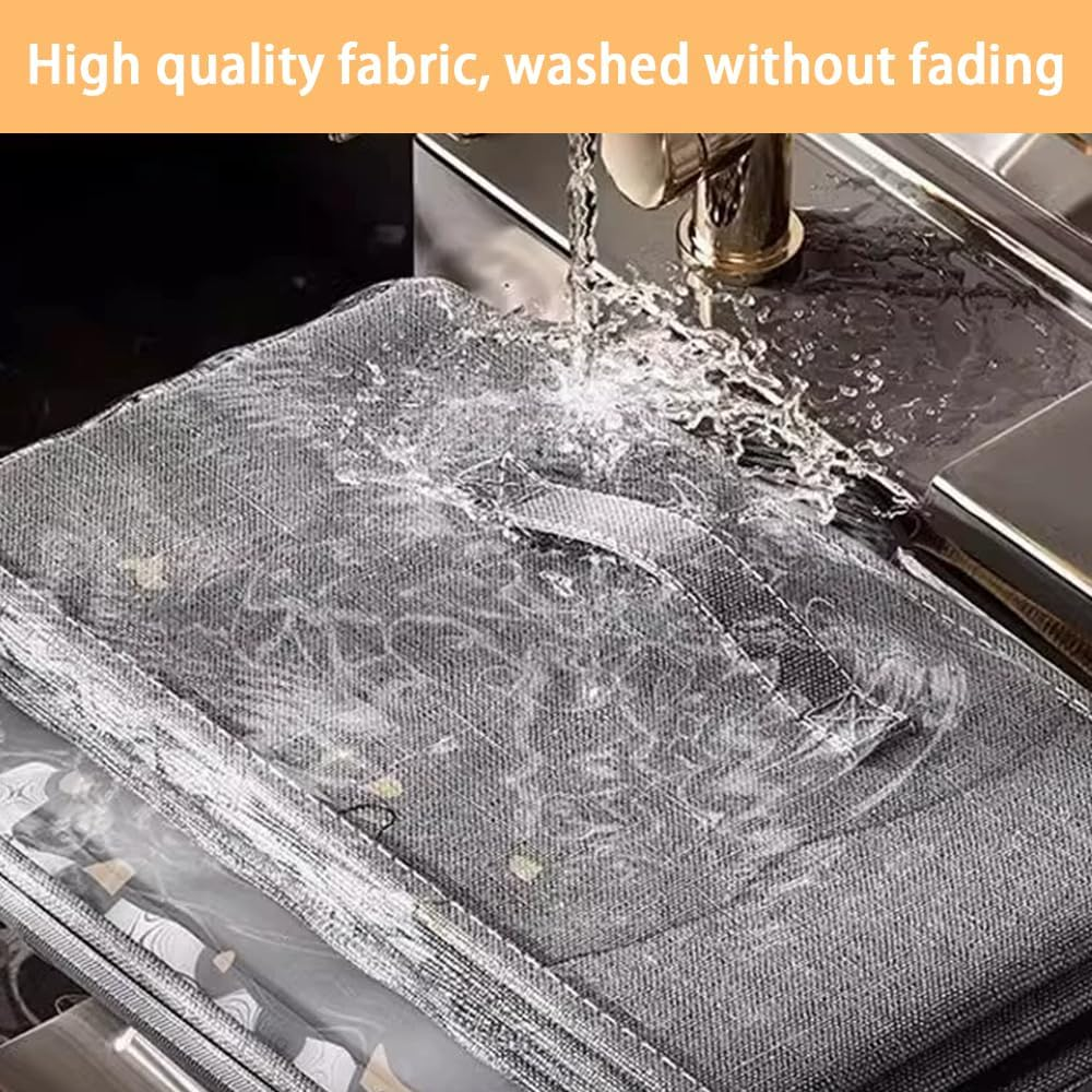 Foldable Cloth Organizer with Lid, Large Grey Fabric Storage Box, Durable & Stylish Storage Solution, Home Organisation Essentials, for Home, Wardrobe, Office image number 1