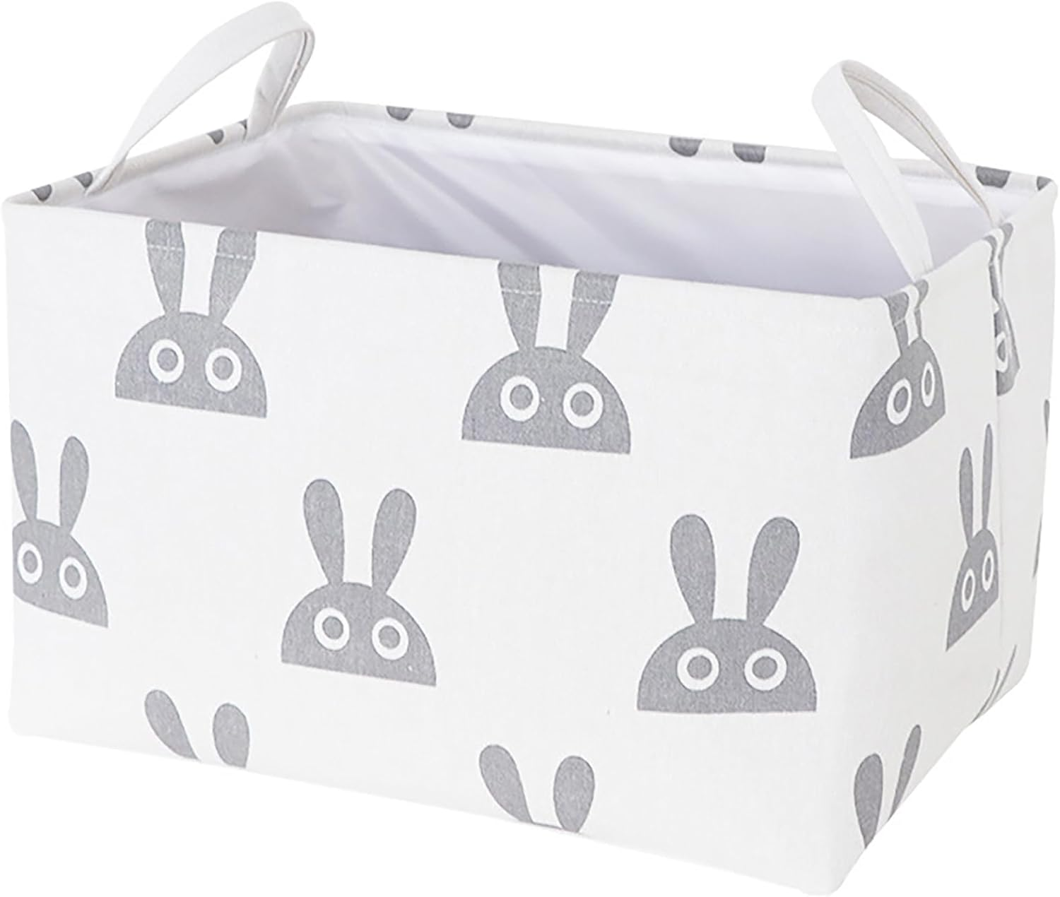 Darmine 3 Pack Multifunctional Linen Cube Storage Box Wardrobe Clothes Organisation Foldable Storage Baskets and Bins for Clothing Sheet Toy Book (Rabbit, 41X33X25.5Cm) image number 3