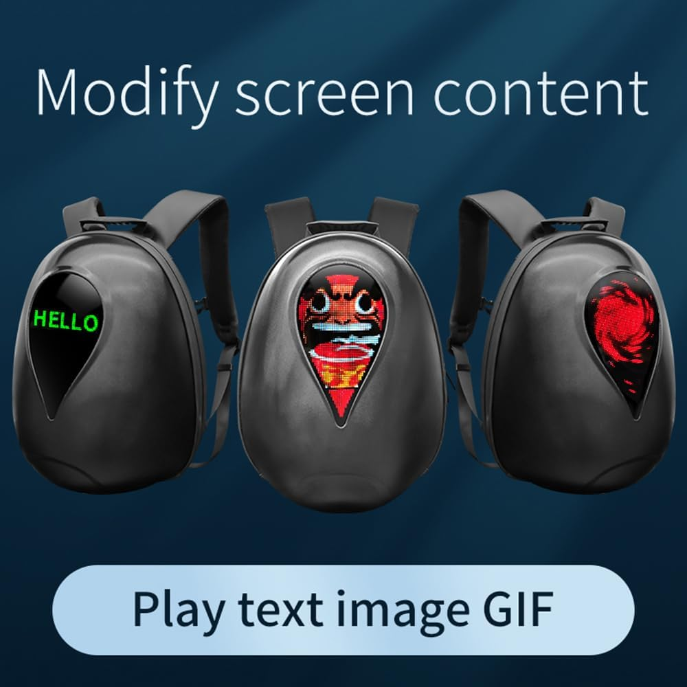 Two Shoulder Bag, LED Backpack Riding Backpack Motorcycle Helmet Hard Shell Waterproof image number 3