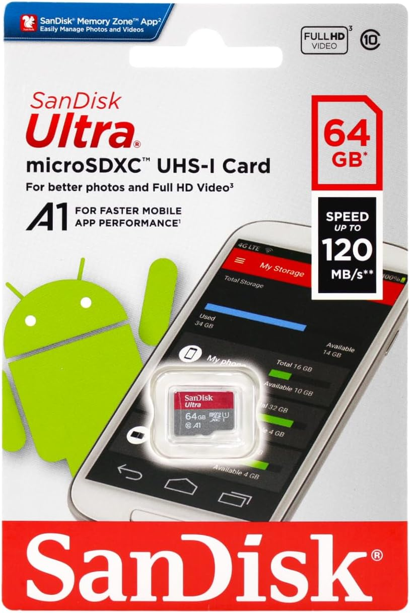 Sandisk Ultra Class 10 Microsd for Android Smartphone Tablet, 64GB image number 2