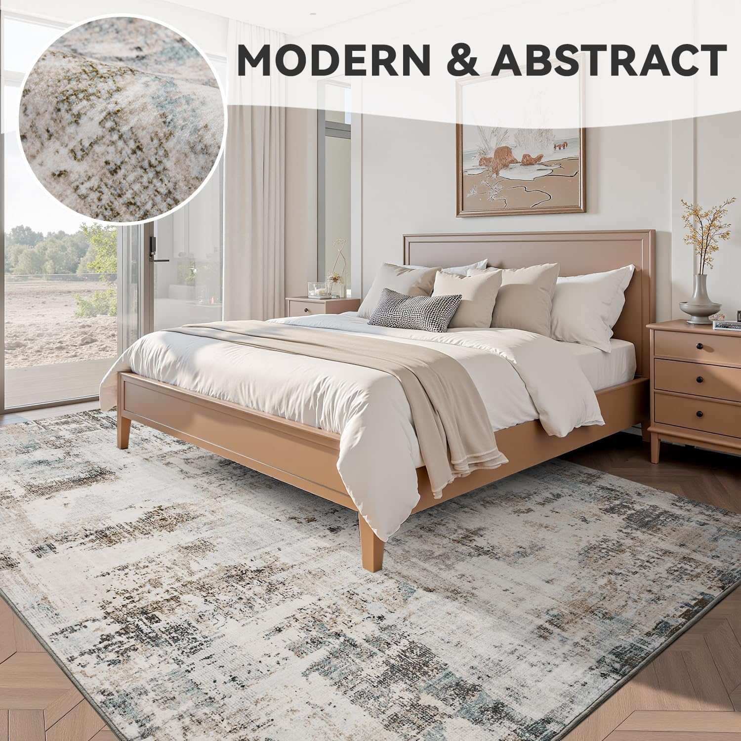 Area Rugs for Living Room 8X10 Machine Washable Carpet Rug Abstract Modern Rugs for Bedrooms Dining Room image number 4