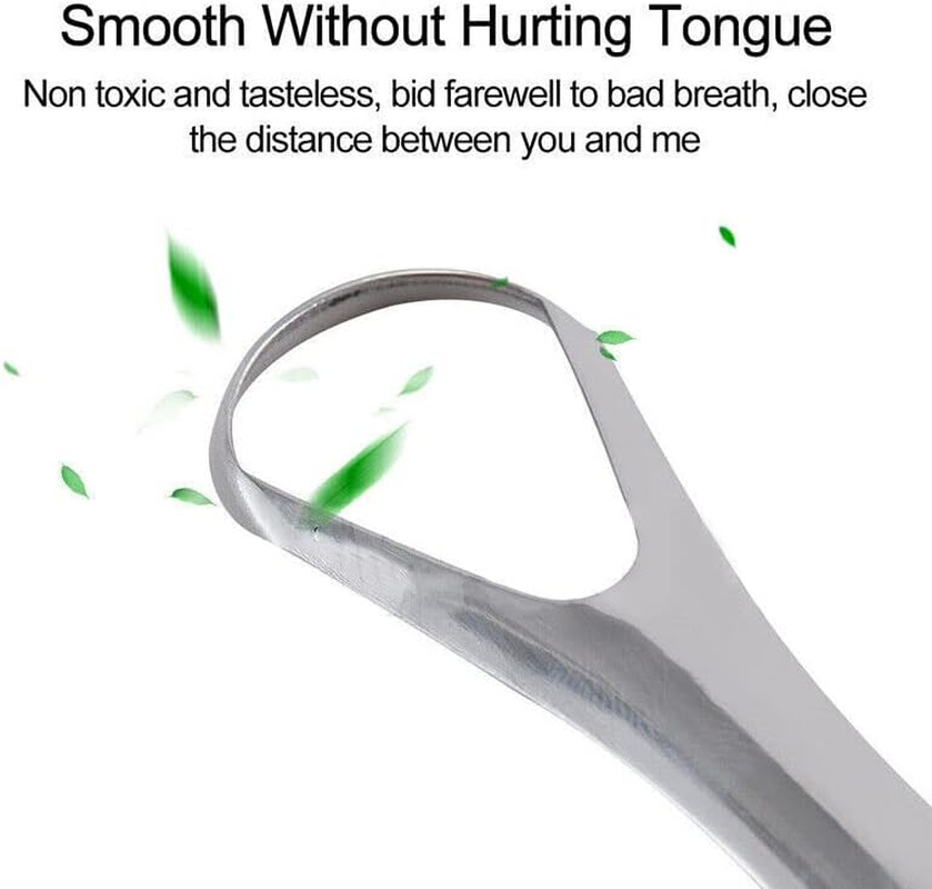 AIMALL Stainless Steel Tongue Scraper, Oral Hygiene Cleaner for Bad Breath, Dental Care Tool to Remove Germs & Residue, Durable & Hygienic Design, 5.75-Inch Length image number 6