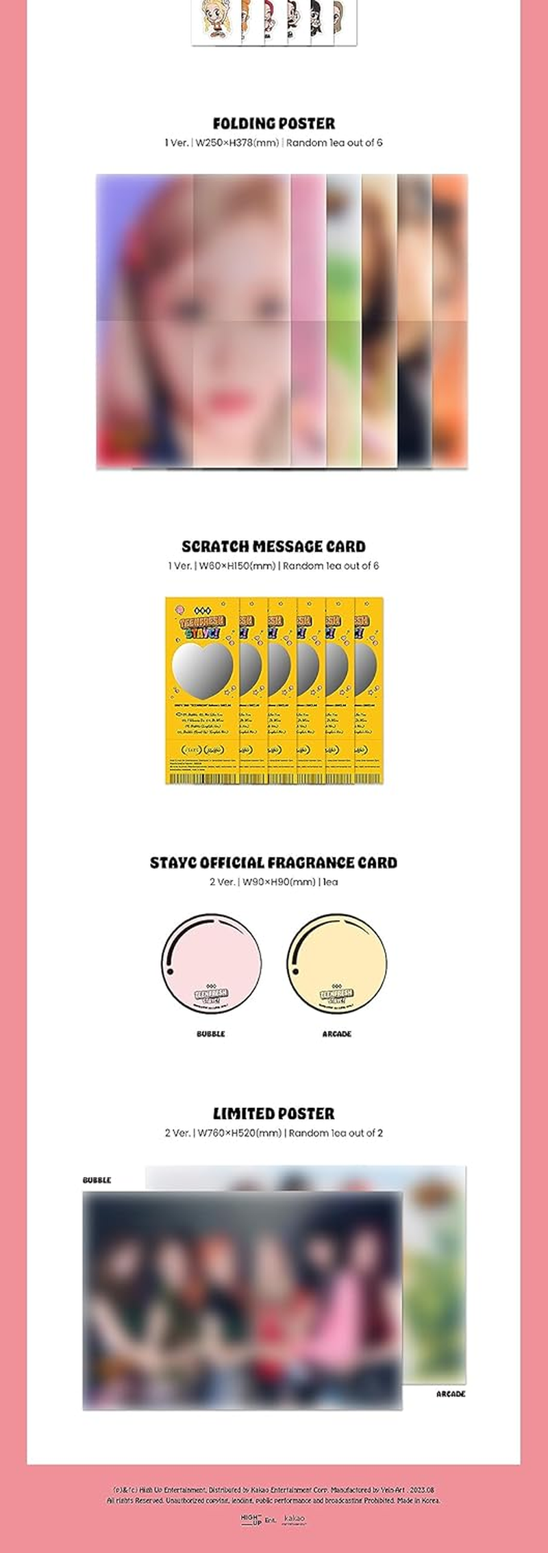 STAYC TEENFRESH 3Rd Mini Album Standard Random Version Cd+1P Poster+1P Folding Poster on Pack+52P Photobook+12P Lyrics+1P 4Cut Photo+2P Photocard+1Ea Sticker+1P Message+1P Fragrance+Tracking Sealed image number 2