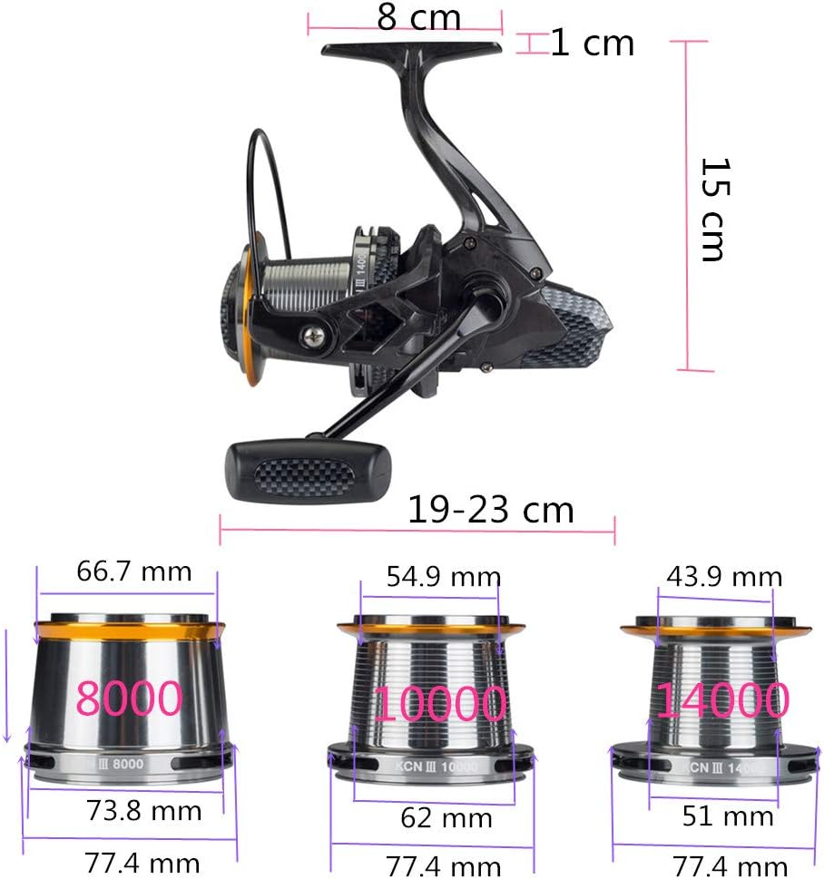 Diwa Fishing Reels Spinning 8000 10000 14000 Series Spool Freshwater Saltwater Big-Game Surf Fishing 12+1 Stainless BB 70 LBS Max Drag Carbon Fiber Ultra Smooth Powerful Oversize Gear image number 1