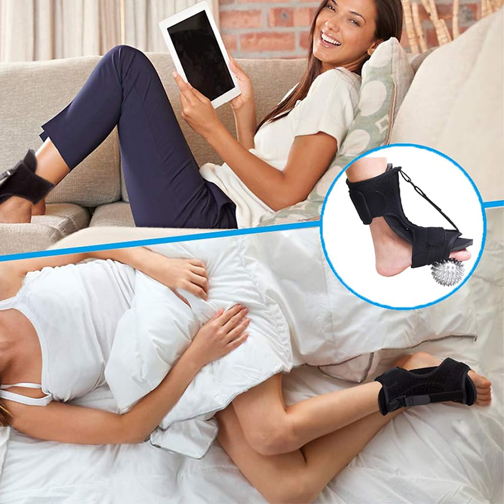 Dorsal Night Splint,Foot Drop Orthosis,Adjustable Ankle Boot,Arch Support,Plantar Fasciitis Relief Brace,Foot Holder with Massage Ball,For Plantar Fasciitis Achilles,Prevent Foot Drop image number 4