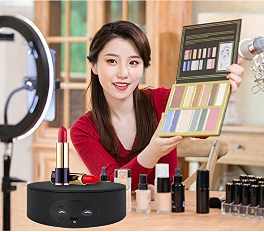 Rotating Display Stand ,5.2" 17.6Lb Load Cup Display Stand Turner for Tumblers, Spinning Display Stand,Motorized Tumbler Display Turner for Glitter Cups Photography Small Arts Pruducts (Black)