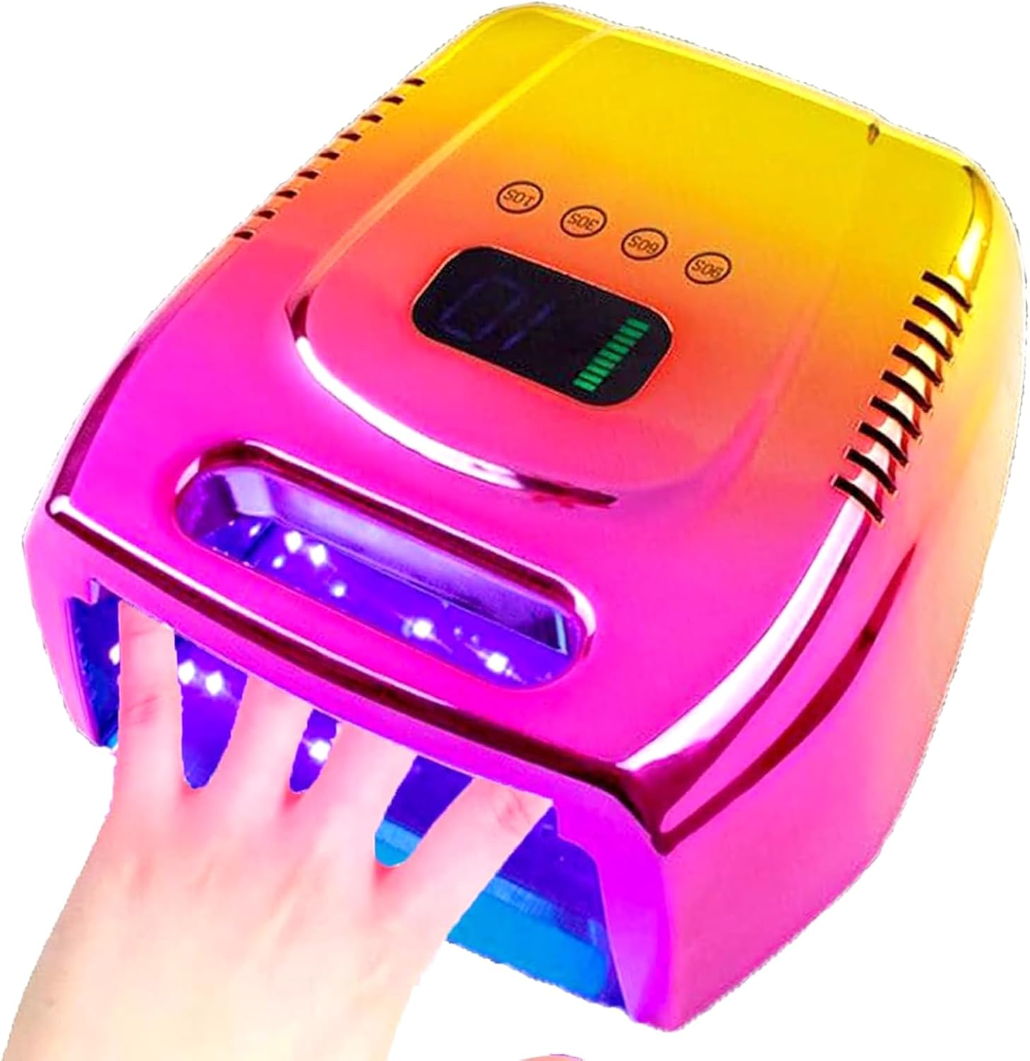 96W Rechargeable UV Nail Lamp, UV Light Nail Lamp for Gel Nails, Professional Nail Dryer with Automatic Sensor/4 Timer Setting,15600Mah image number 6
