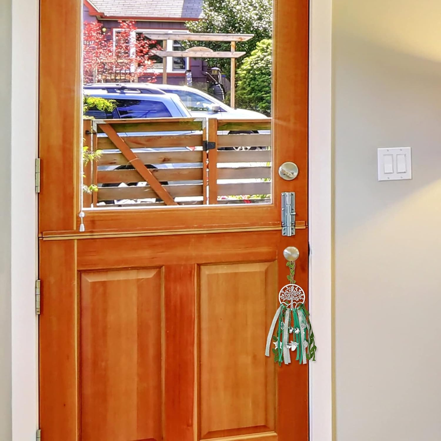 Witch Bells Protection for Door Knob Tree of Life Wind Chime Hanger Clear Negative Energy Witchcraft Supplies Witch Wind Chimes Wreath Pagan Bell Decor for Witchy Boho Room (Vivid Style) image number 3