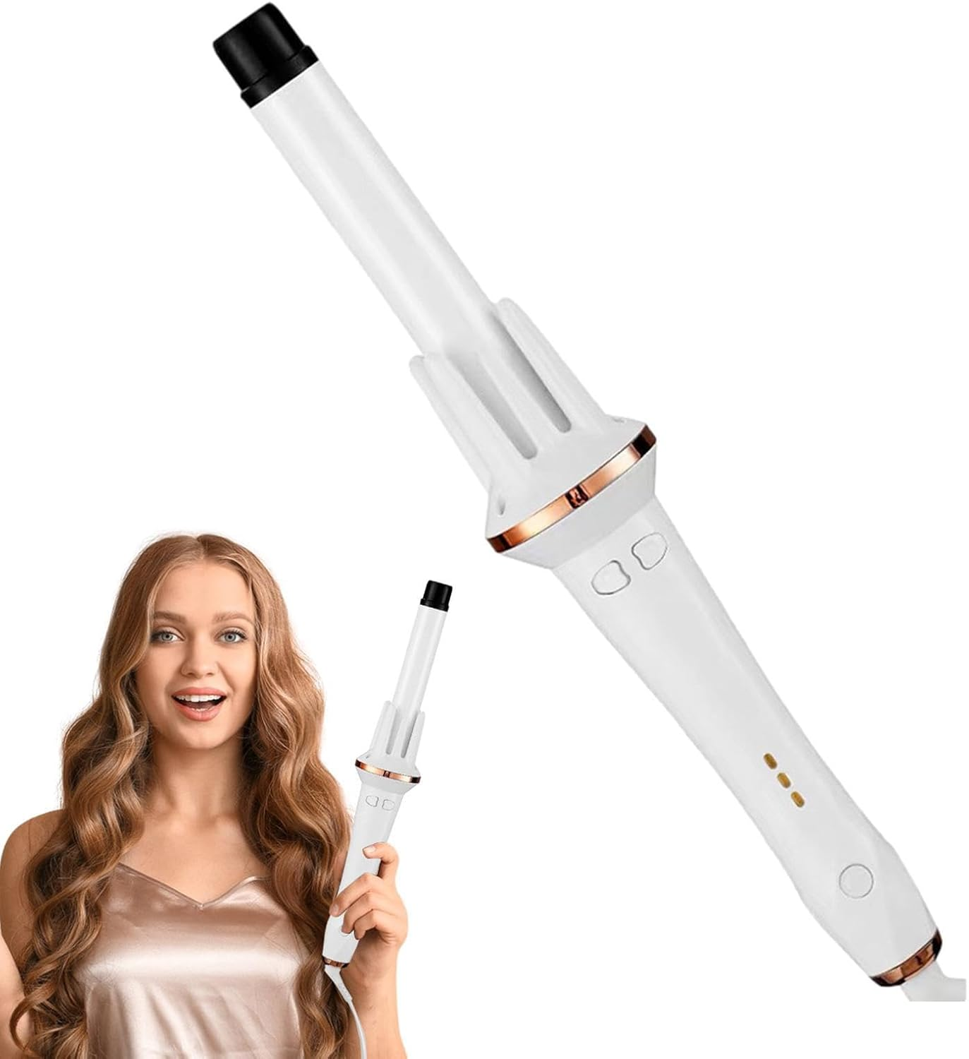 Rotating Hair Curler &ndash; Rechargeable Beauty Styler, Portable Curl Creator, Mode Iron | Smooth Curl Enhancing Sensor, Variable Heat Control Design Quick Morning Routines and Effortless Evening Styl image number 2