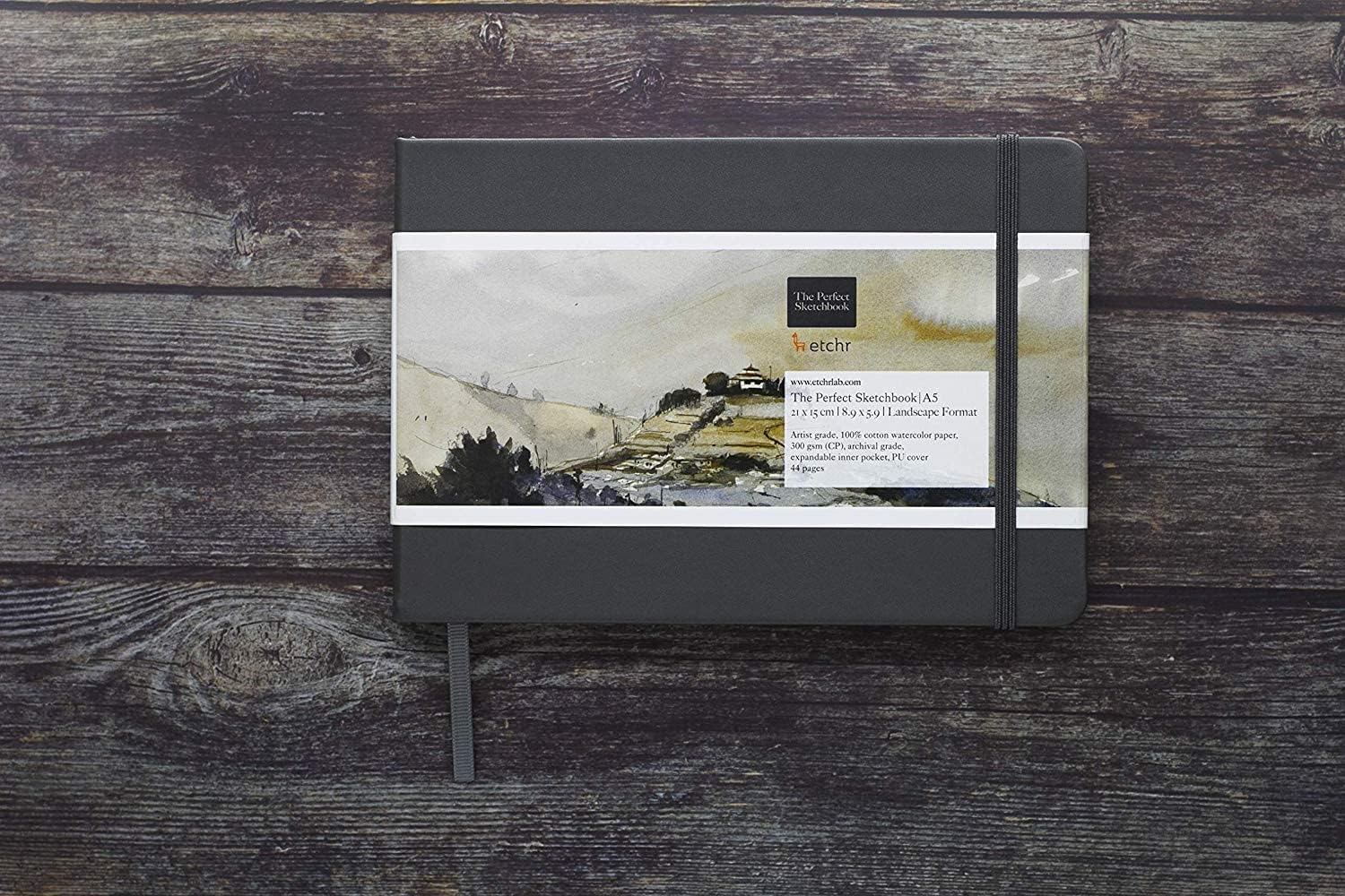 Etchr Perfect Sketchbook - A5 Landscape - Cold Press 100% Cotton Sketchbook - Hardcover Sketchbook 5.8&rdquo;X8.3" with 44 Pages image number 6