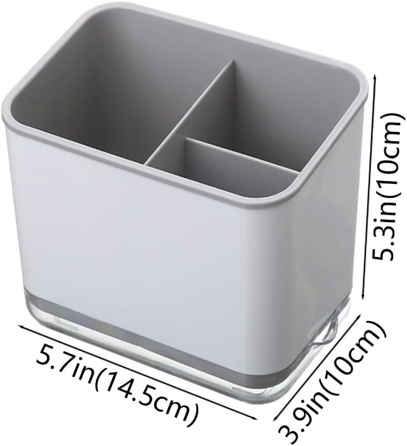 Utensil Holder, Cutlery Drainer Sink Caddy Silverware Organizer Basket Dish Drying Rack, Kitchen Storage Accessories for Chopsticks, Knives, Forks and Spoons (Grey) image number 1