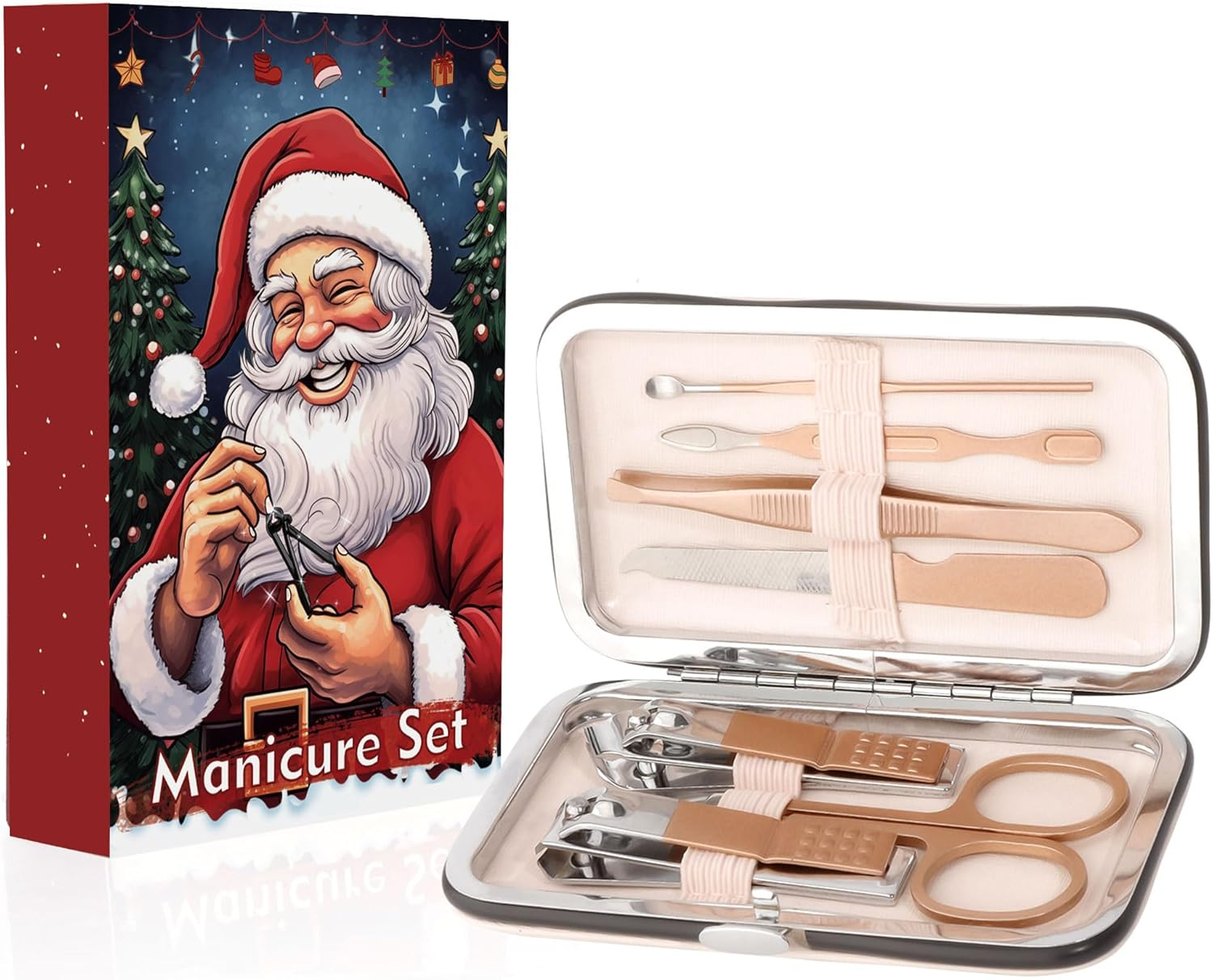 NZKNP Manicure Set Gifts for Men Christmas Stocking Stuffers Gifts for Dad Husband Teen Boys Grooming Tools Kit Santa Claus Xmas under 10 Dollars Womens Gift