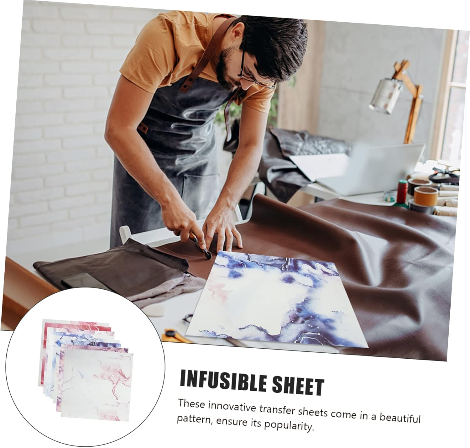 COHEALI Thermal Transfer Lettering Film - Assorted Color Heat Transfer Vinyl for DIY Crafts T-Shirts Bags & Pillows 30.60Cm X 30.60Cm Easy to Use Sublimation Film image number 5