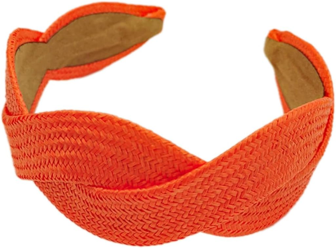 Whakano Hair Bands for Women, Wide Fashion Headband, Boho Headband, Wide Headband, Straw Hair Band for Women and Girls, Wedding, Birthday, Party, Holiday, Yoga, Royal Blue