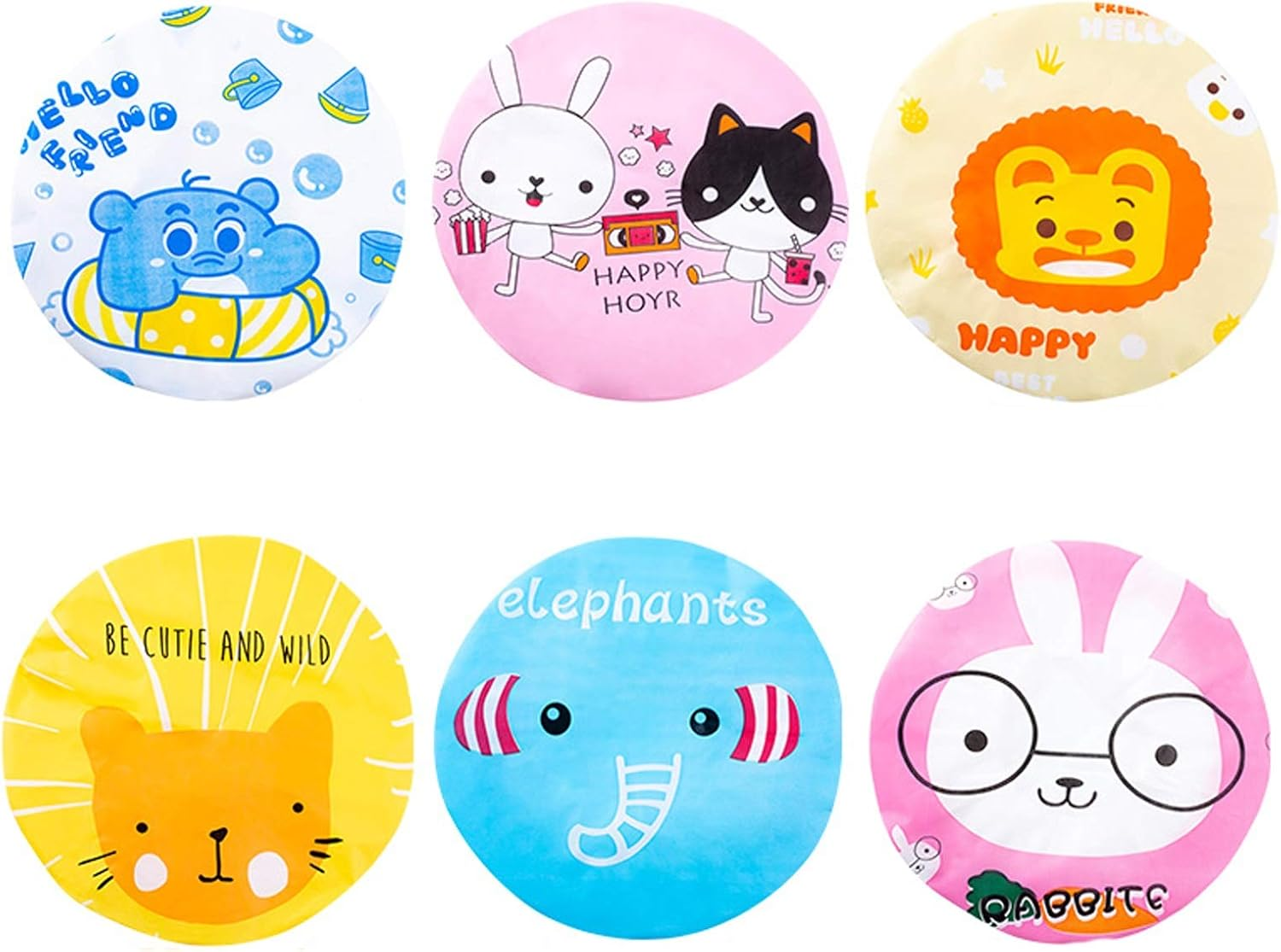 Useful 6Pcs Thickened Waterproof Shower Cap, Adult Shower Hat, Bath Hood, Kitchen to Prevent Oily Smoke (6 Pcs) Suitable for Ladies, Children and Girls, Travel Sp (Color : B) image number 2