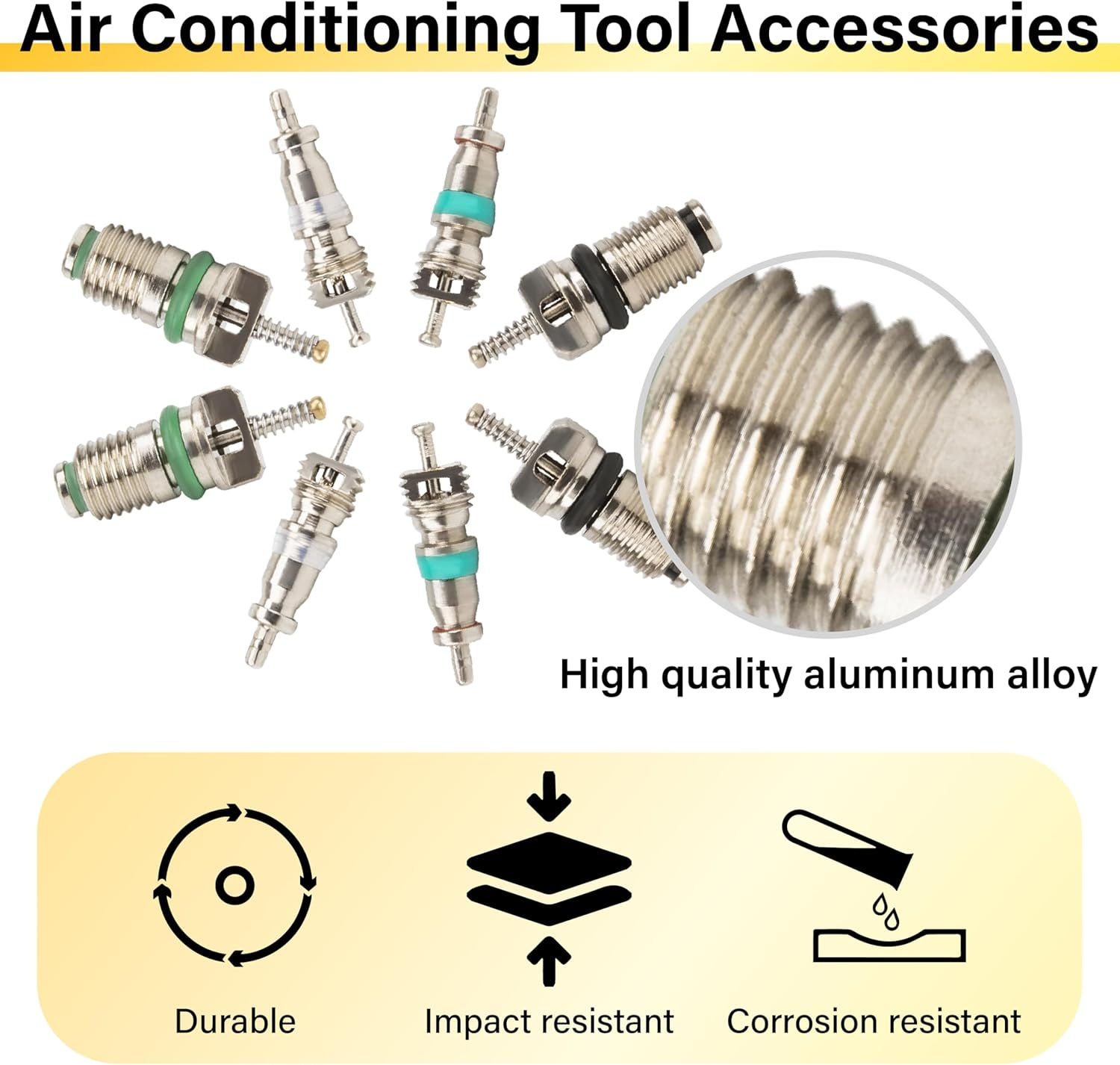 39 PCS Air Conditioning Valve Core Accessories Kit, R12 R134A Refrigeration Schrader Tire Valve Stem Cores with Single & Dual Heads Valve Core Remover Installer Tool, HVAC System Seal Caps Kit image number 6