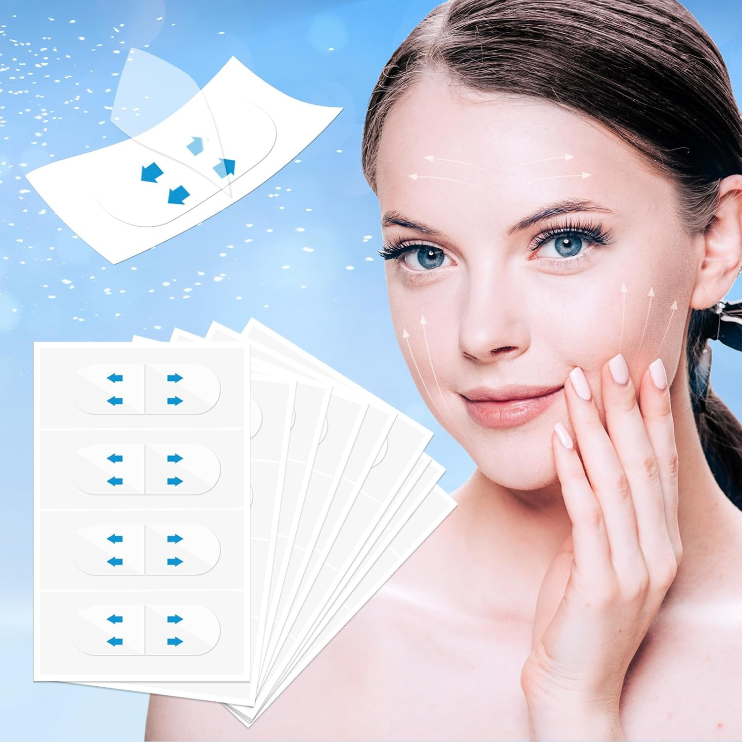 Face Lifting Tape Invisible,156Pcs Face Lift Tape Invisible Neck Tape Face Lifter Tape Instant Lifting for Neck, Eyes, Jowls & Double Chin | Anti-Wrinkle, V-Line Facelift Tapes image number 1