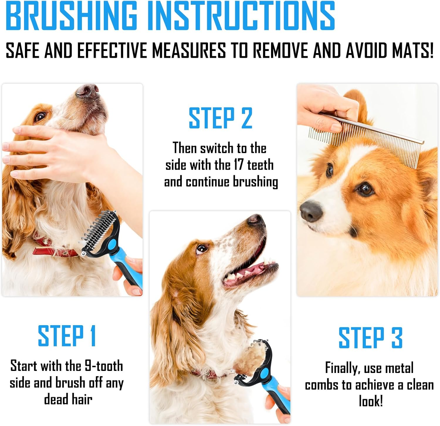 Byffoer Dog Brush Long Hair and Cat Brush Long Hair Undercoat, Dog Brush Cat Brush for Long Hair, Handle with Hanging Hole Dog Brush against Tangles for Cats Dogs image number 4