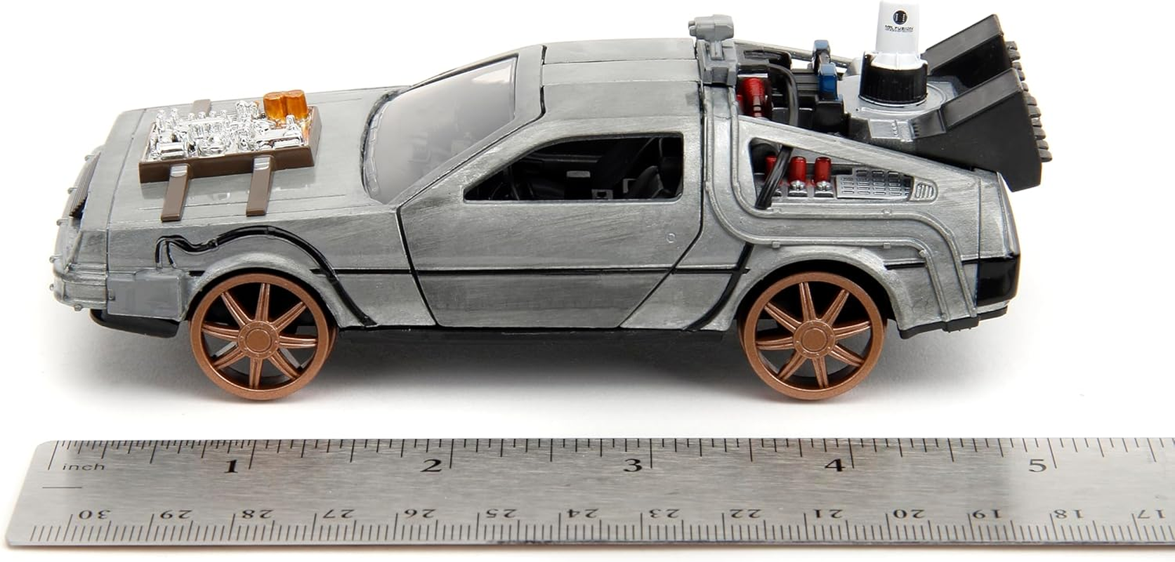Back to the Future Part III 1:32 Time Machine Rail Wheels Die-Cast Car, Toys for Kids and Adults image number 2