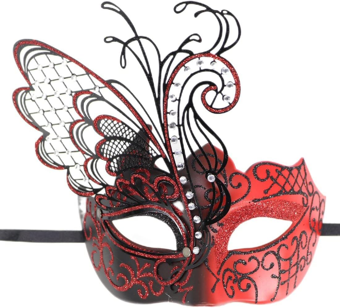 Male Venetian Mardi Gras Halloween Party Masks Evening Prom Mask Bar Costumes Accessory Masquerade Mask for Women - Black image number 2