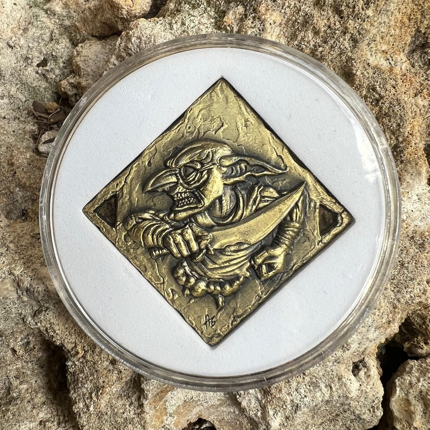 Cryptic Creative Silver Goblin Decision Coin D2 Heads-Tails - Yes-No RPG LARP image number 2