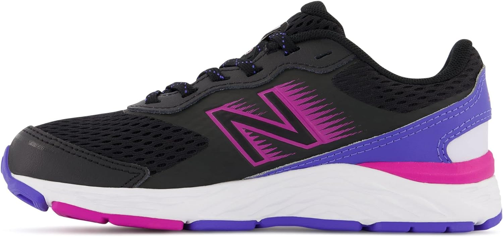 New Balance Kids 680V6 Running Sport Sneakers Shoes Black/Magenta Pop/Aura/Libra 11.5 M image number 4