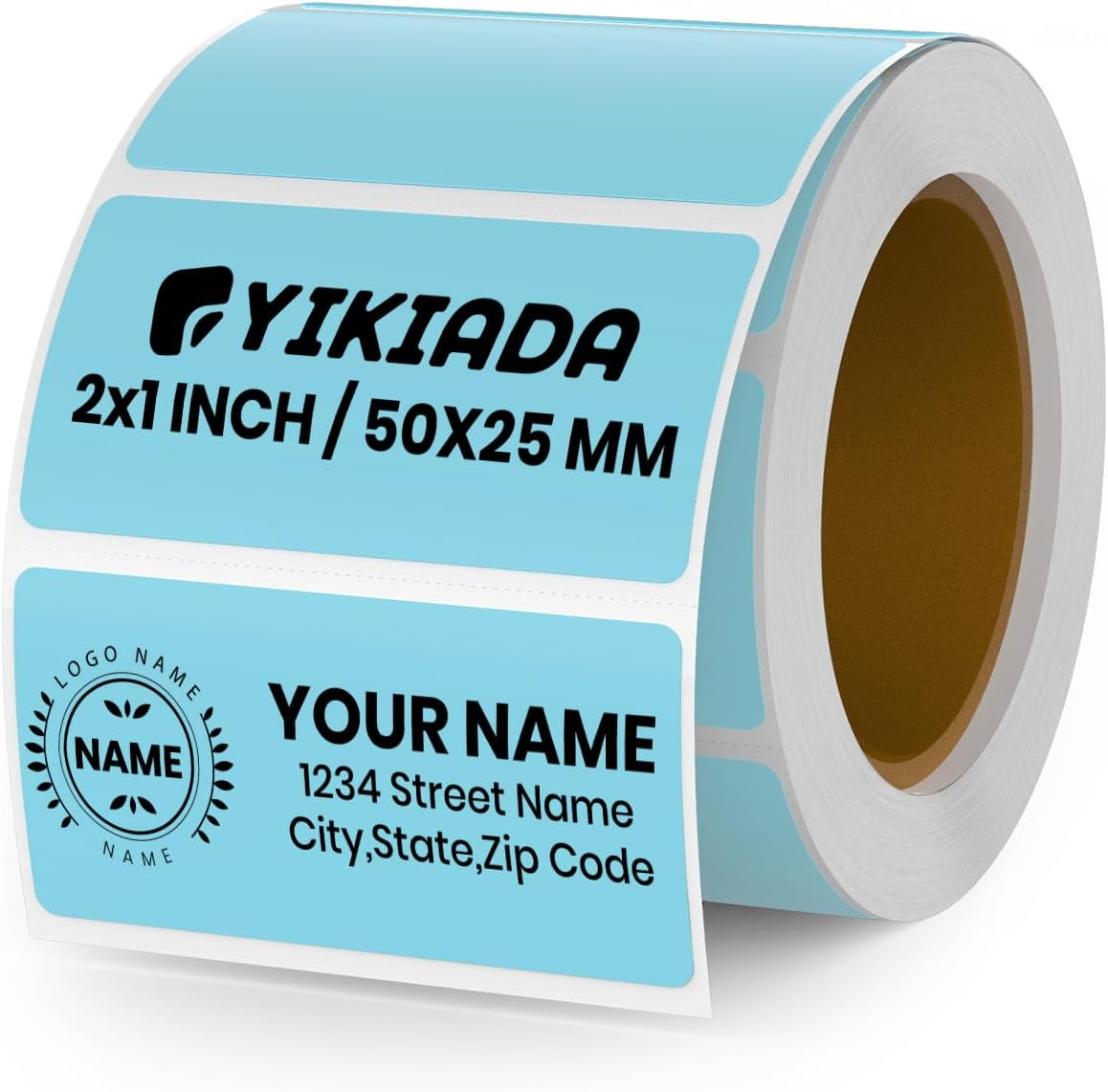 YIKIADA Direct Thermal Labels 1 X 2 Inches White Rectangle Shipping Labels Self-Adhesive Waterproof Thermal Sticker Paper for Busineses & Warehouses 500 PCS per Roll