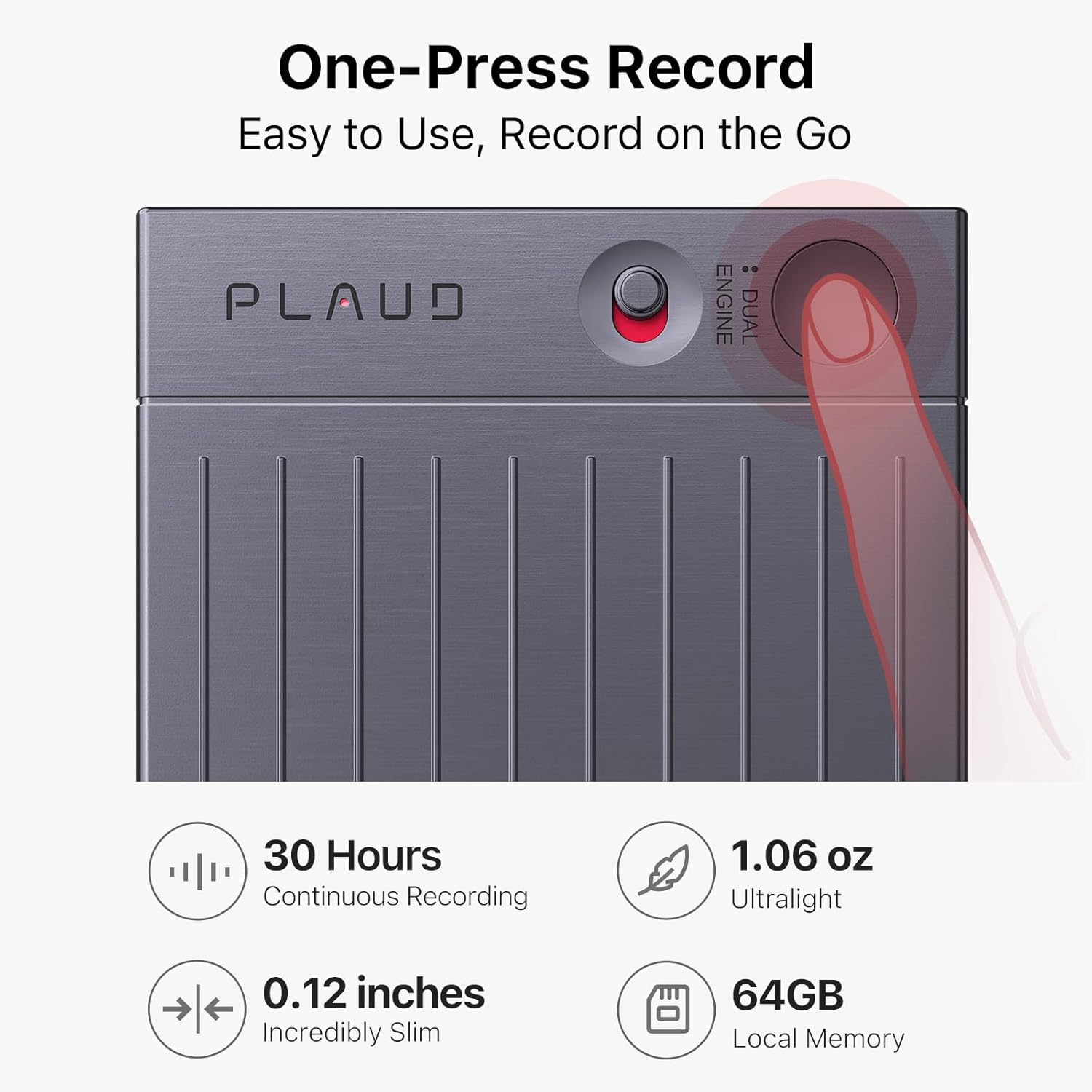 AI Voice Recorder, PLAUD Note Voice Recorder W/Case, App Control, Transcribe & Summarize with AI Technology, Support 112 Languages, 64GB Memory, Audio Recorder for Lectures, Meetings, Calls, Black image number 5