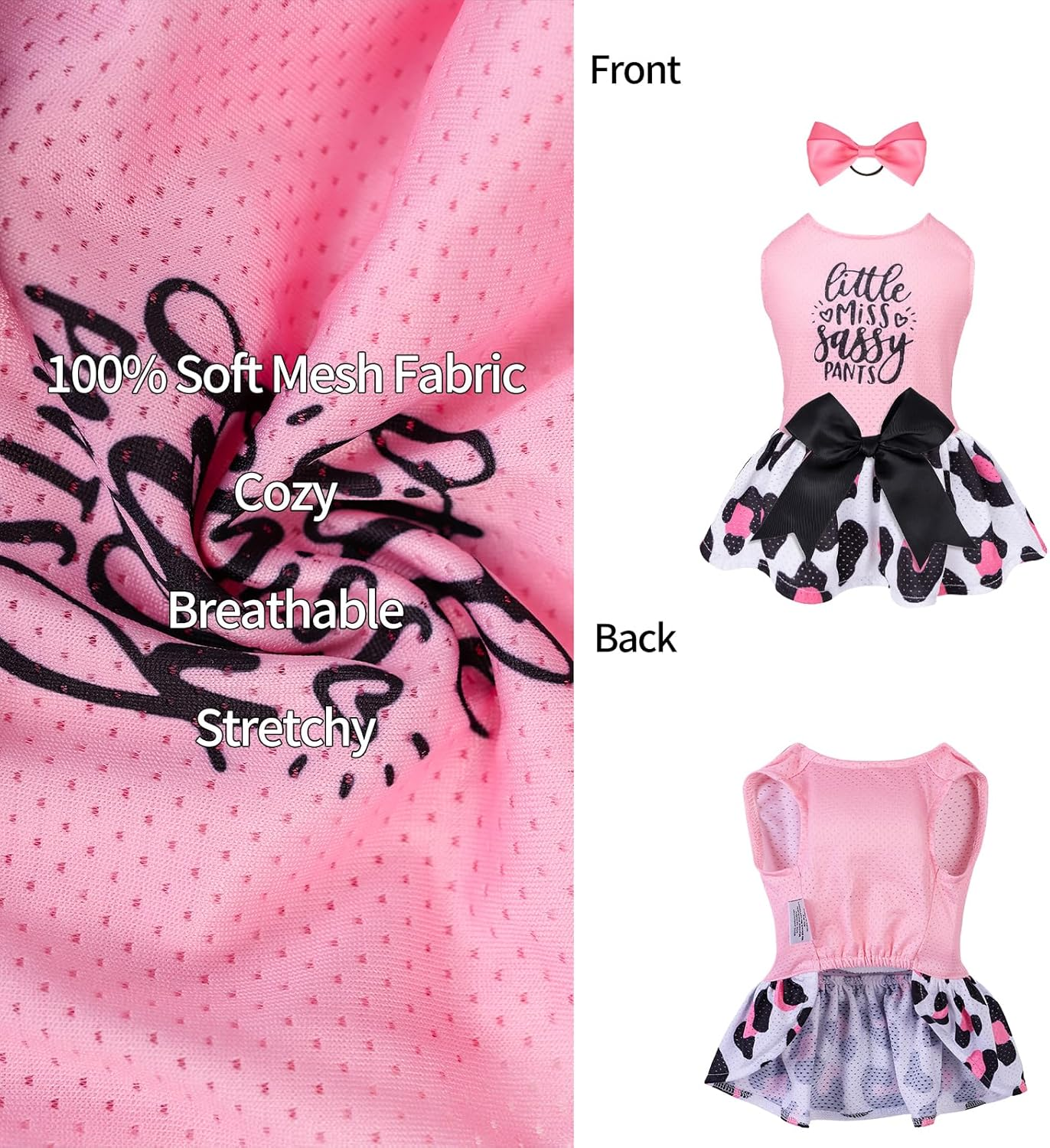 Cutebone Dog Mesh Dress Puppy Sundress Pet Outfit Summer Fashion for Small Dogs Girl Cat Clothes BF30XS-D-AU image number 2