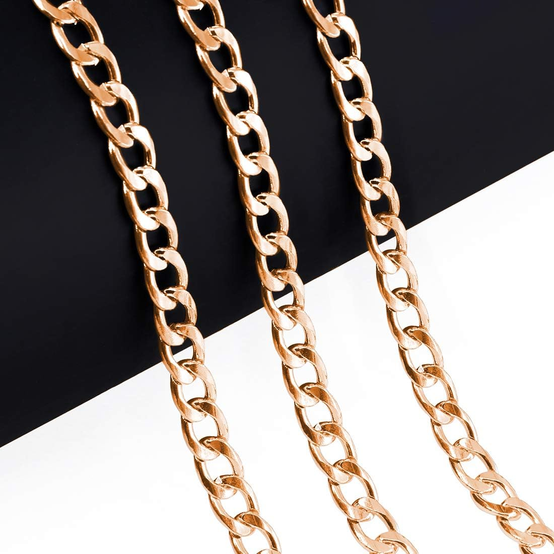 Swpeet 3Pcs Purse Chain Strap Slim Wide 7Mm for Comfortable Flat Metal Strap - Bronze image number 2