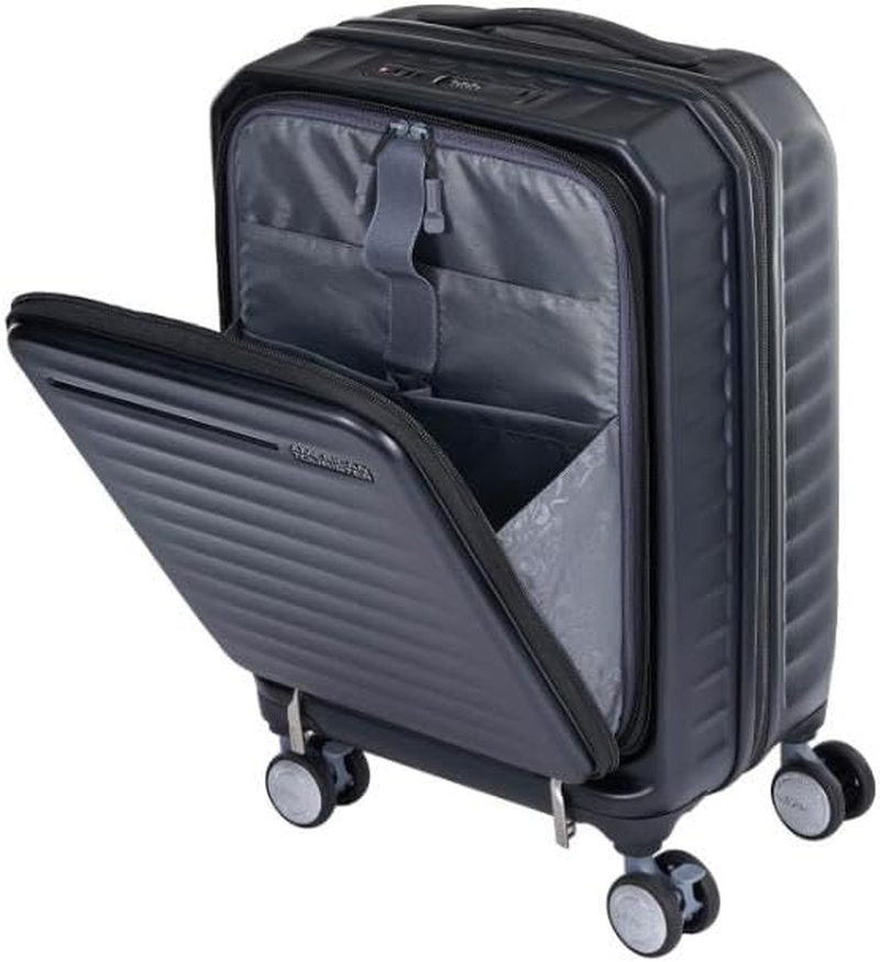 American Tourister Frontec Frontec Suitcase, Carrying Case, Small Size, Carry-On Compatible, Front Opening, Lightweight, Large Capacity, Includes Brake, TSA Lock, 38 (43), L 21.3 Inches (54 Cm), 7.5 - Black image number 4