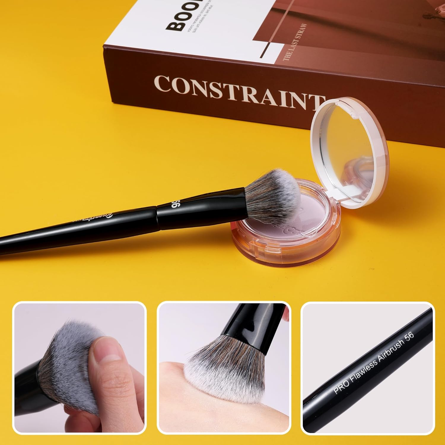 Bueart Design PRO Flawless Airbrush Makeup Brush 56 with Ultra-Soft Dense Bristles for Liquid,Cream,Powder image number 2