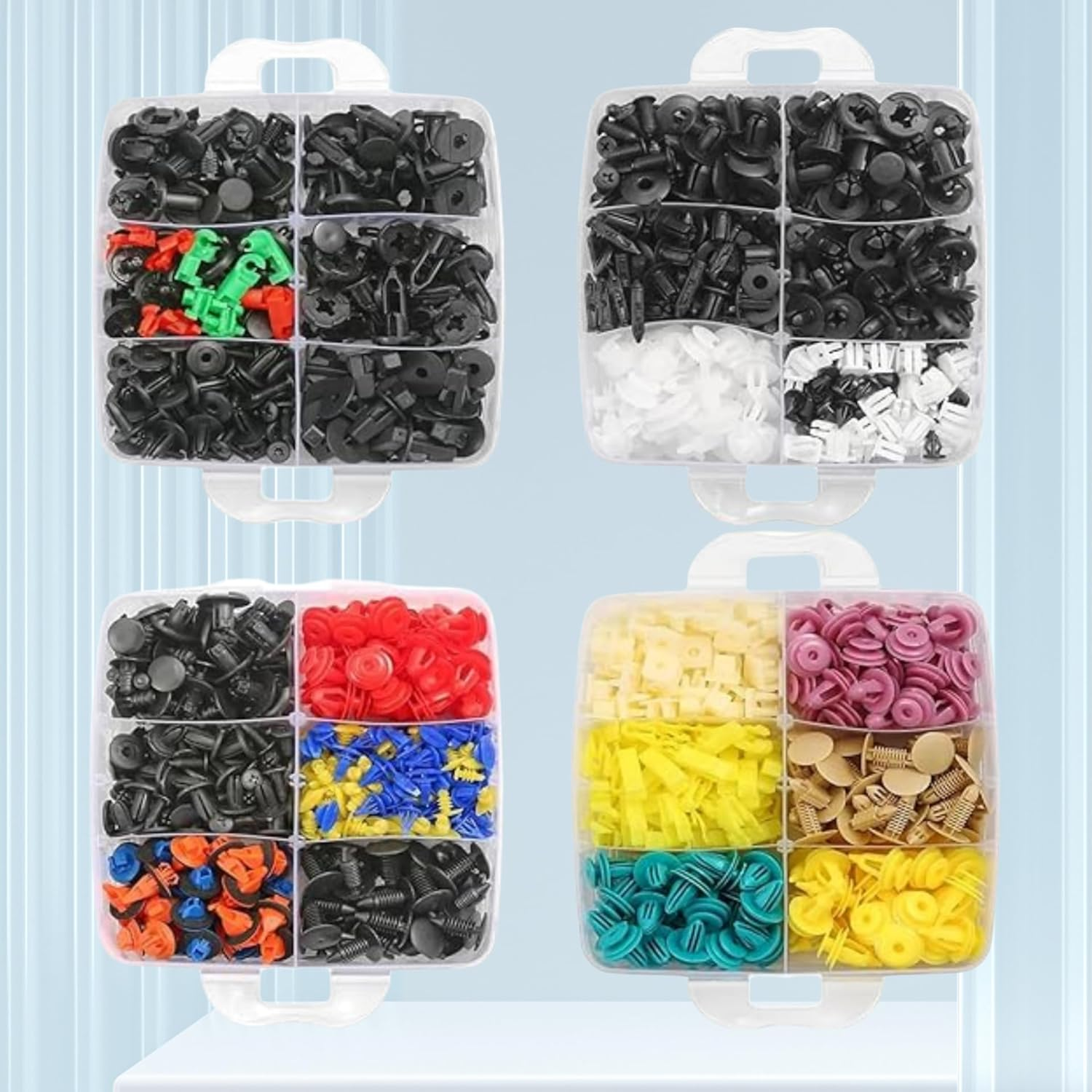 1240-Piece Car Push Retainer Clips Body Clips Plastic Fasteners Kit 22 Most Popular Sizes Nylon Auto Push Pin Rivets Set with 5 Removal Tools for Bumper, Fender, Door Trim image number 3