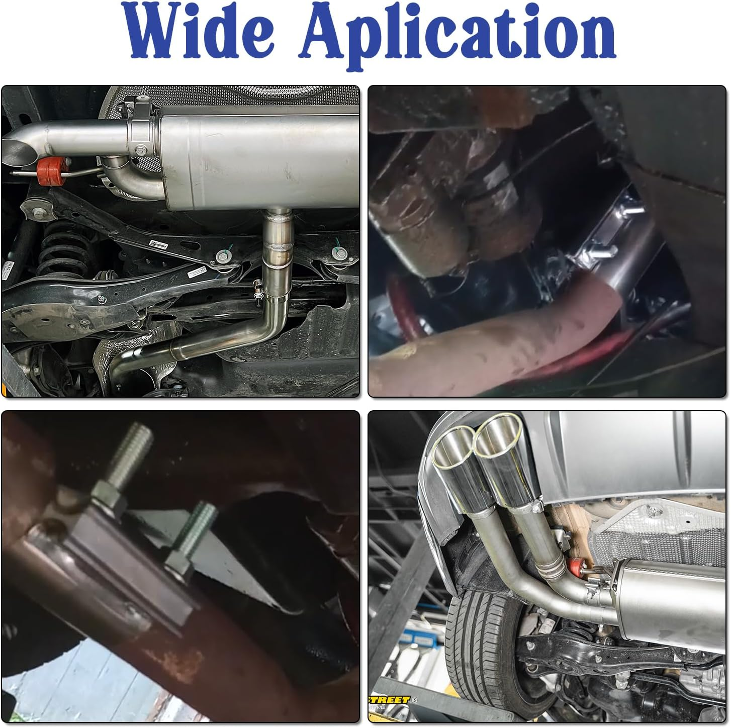 Dianrui 2PCS 1.75" Butt Joint Stainless Steel Clamp Band; 1.75 Inch Universal Widening Clamp Fit for Exhaust System, Muffler image number 5