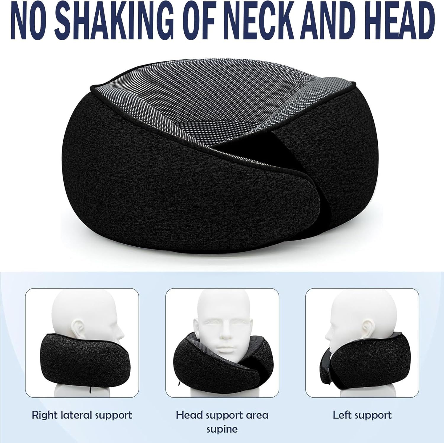 Neck Pillow Travel Head Rest, Memory Foam Comfortable & Breathable Soft U Shaped Pillows for Travel Airplane,Business Trip Neck and Shoulder Support with Luxury Bag,3D Contoured Washable Cover