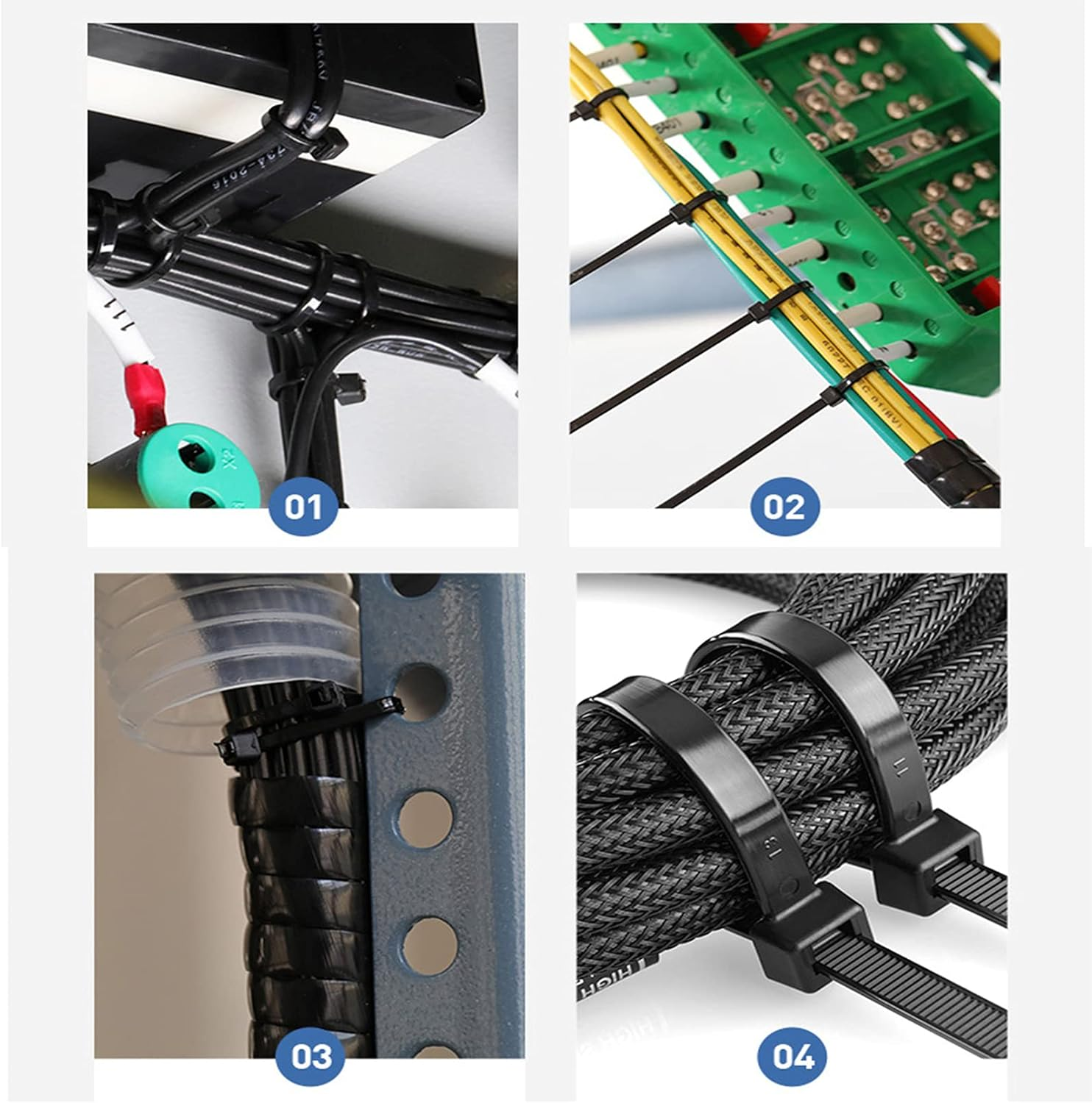 100Pcs Cable Zip Ties Heavy Duty 10 Inch, Premium Plastic Wire, Self-Locking Black Nylon Zip Ties for Indoor and Outdoor image number 1