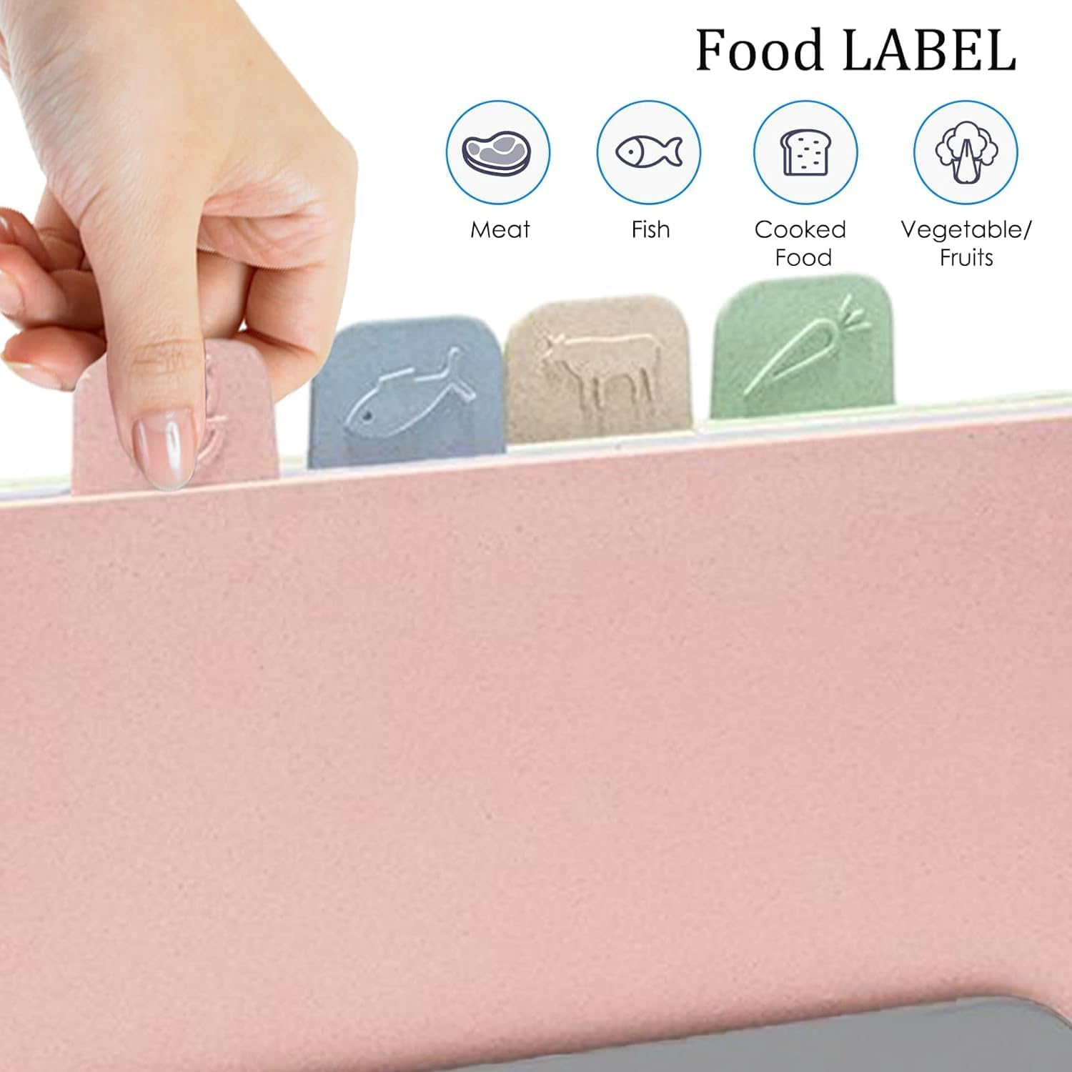 Cutting Board Set with Storage Stand,4 PCS Reversible Chopping Boards with Index Color Coded Food Icon for Various Food, Preventing Cross-Contamination, Wheat Straw Fiber, BPA Free image number 3