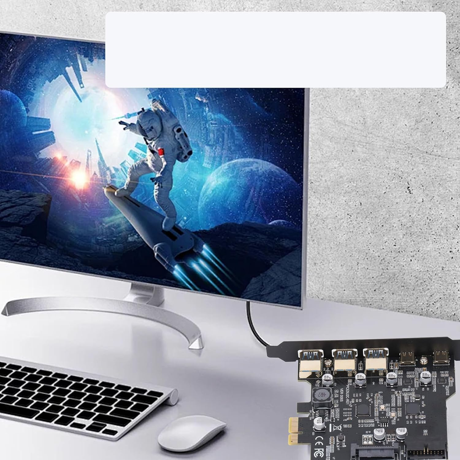 Ejoyous PCLE to USB 3.2 Expansion Card 2X Type-C+3X Type-A 5Gbps High Speed, Compatible with Win7-11/Os X/Linux, Stable and Non-Disconnecting, Adaptable for Desktop Computers